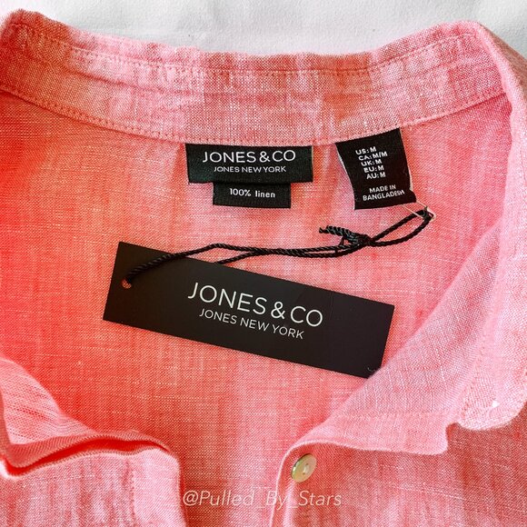 JONES & CO | JONES NEW YORK Sleeveless Red Linen Tunic Top - Size M - NWT - Picture 14 of 15